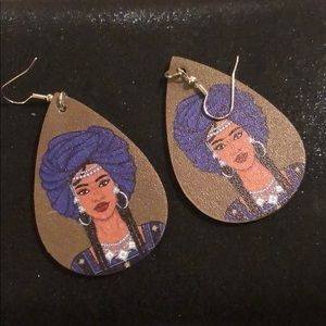 Afrocentric leather earrings